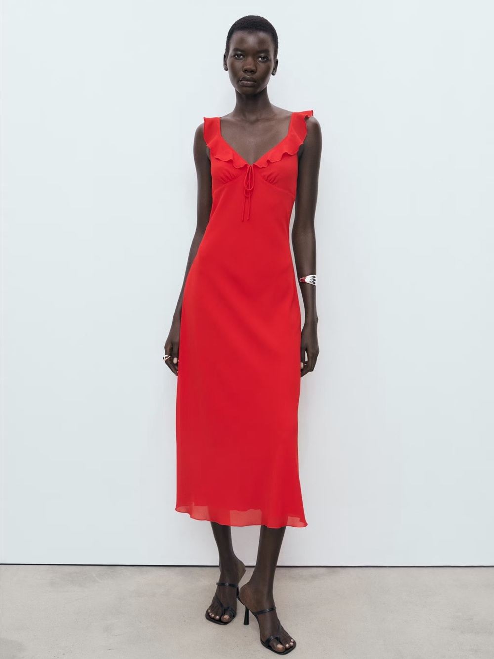NWT Mango Red Midi-Dress